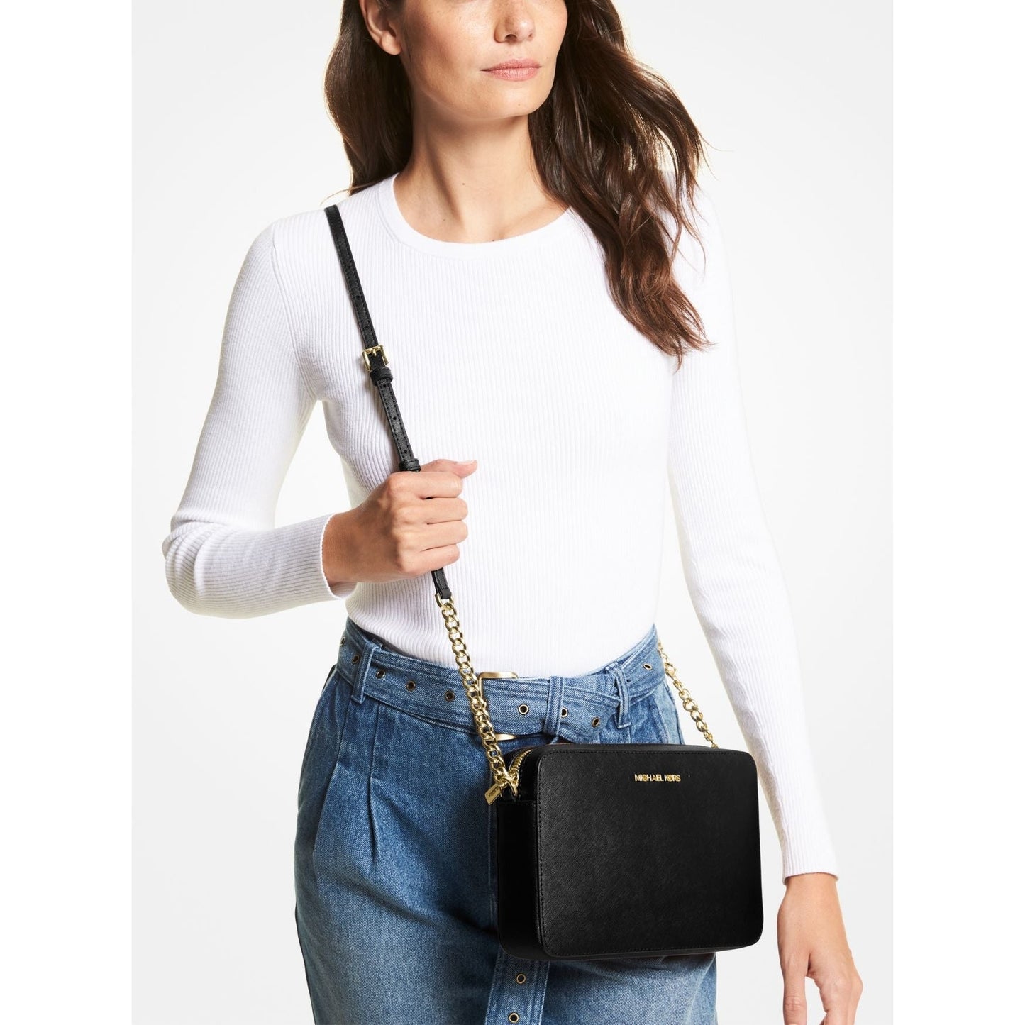 Michael Kors Jet Set Large Saffiano Leather Crossbody Bag