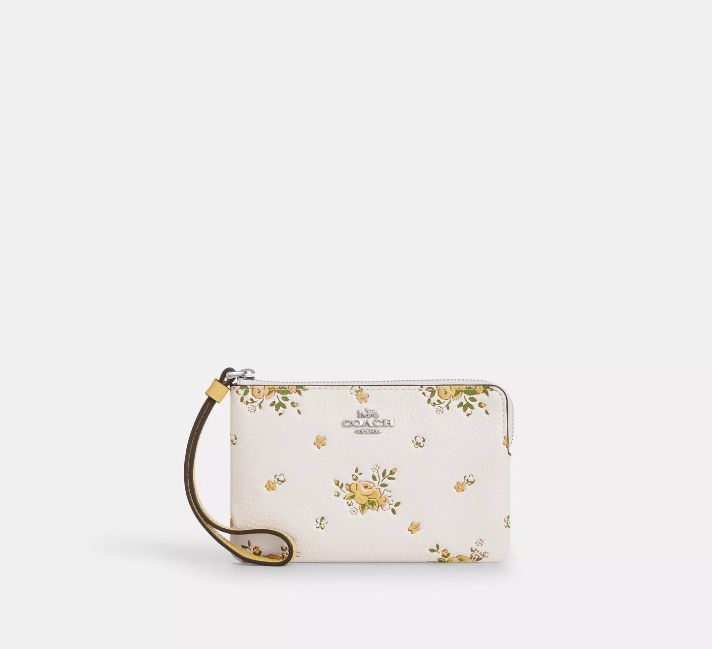 Coach Corner Zip Wristlet In Signature Canvas With Stripe