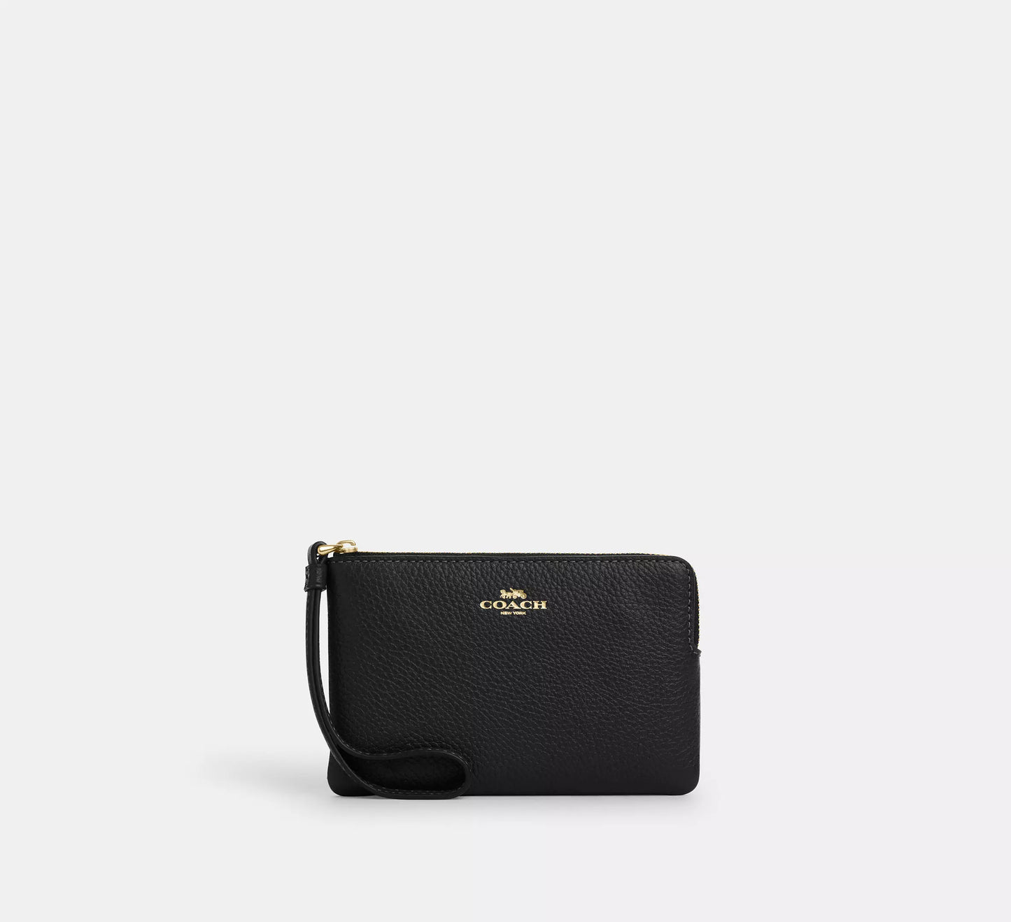 Coach Corner Zip Wristlet In Signature Canvas With Stripe