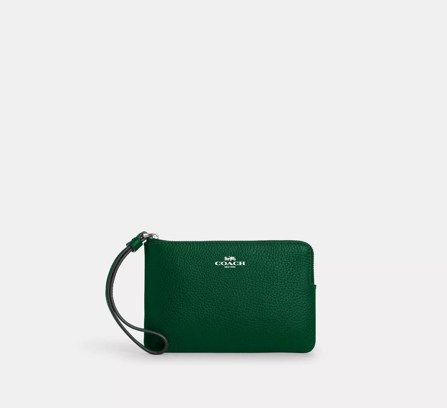 Coach Corner Zip Wristlet In Signature Canvas With Stripe