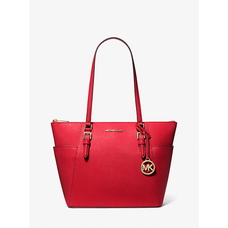 Michael Kors Charlotte Charlotte Large Saffiano Leather Top-Zip Tote Bag
