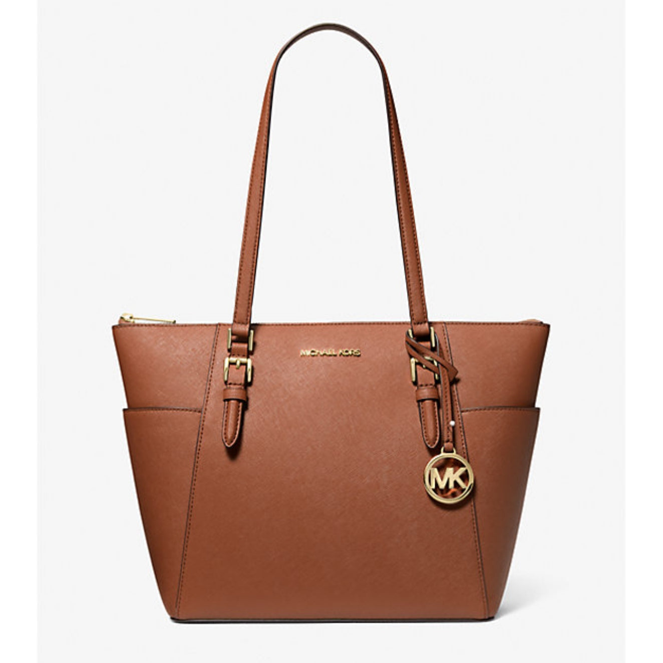 Michael Kors Charlotte Charlotte Large Saffiano Leather Top-Zip Tote Bag