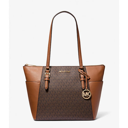Michael Kors Charlotte Charlotte Large Saffiano Leather Top-Zip Tote Bag