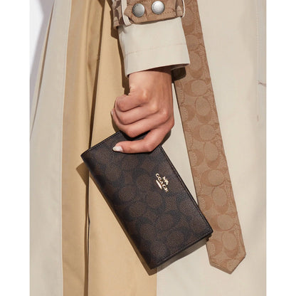 Coach Slim Zip Wallet In Signature Canvas